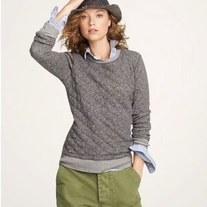 J. Crew Women’s Gray Quilted Crewneck Sweatshirt - Size L